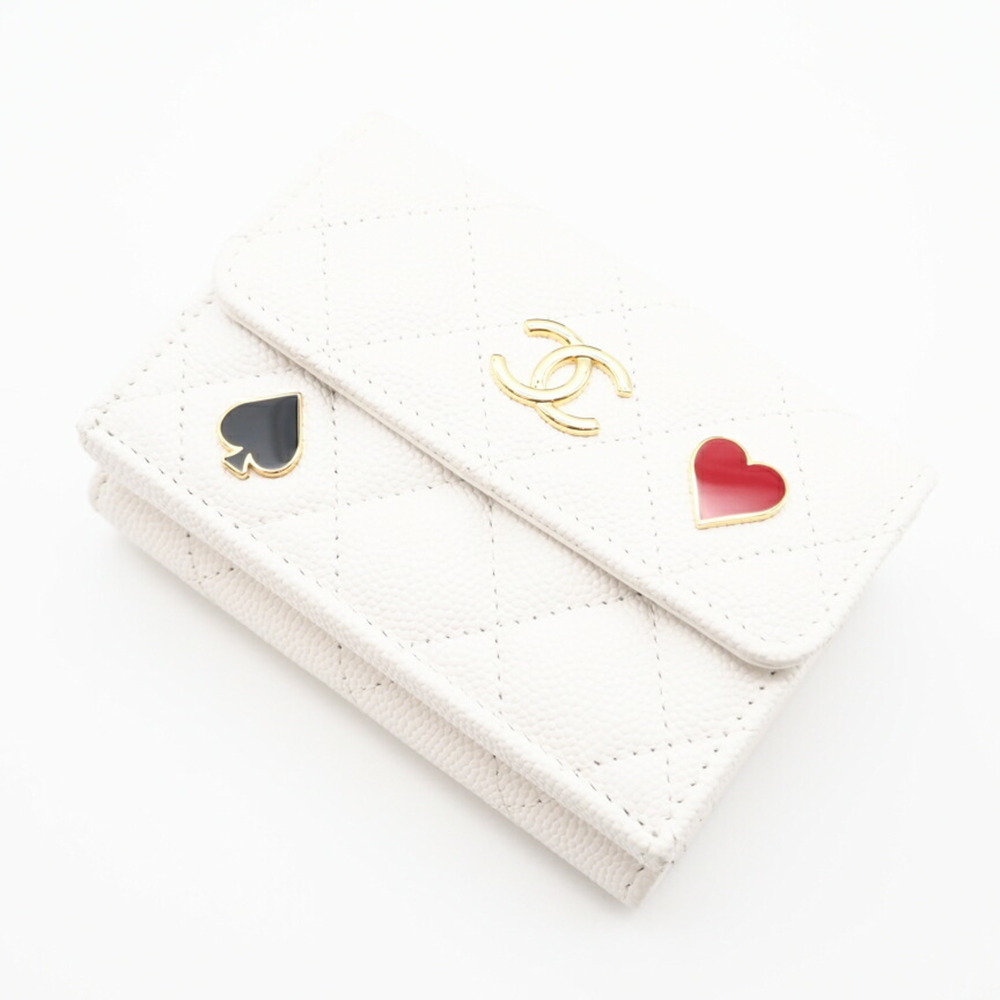 CHANEL White Caviar Leather Wallet - Picture 3 of 13